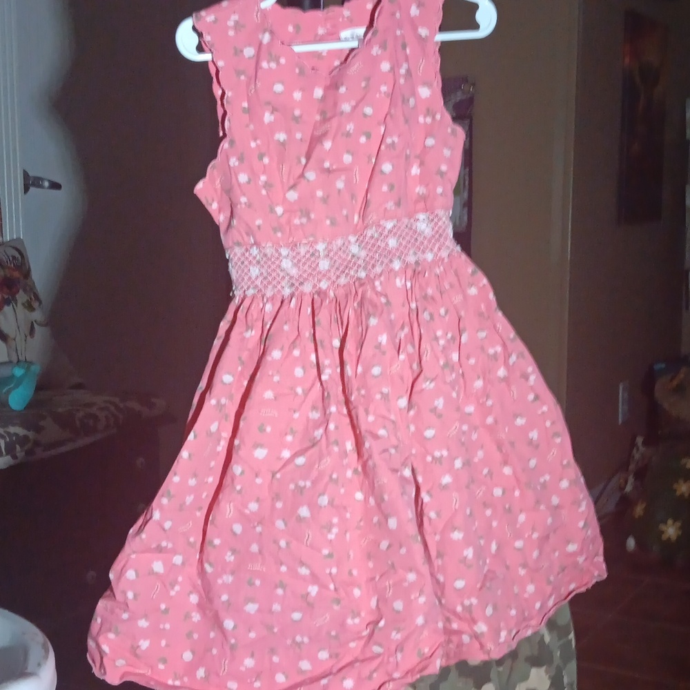 Ring Around the Rosie, Pink Floral Ruffle Dress, Size 6